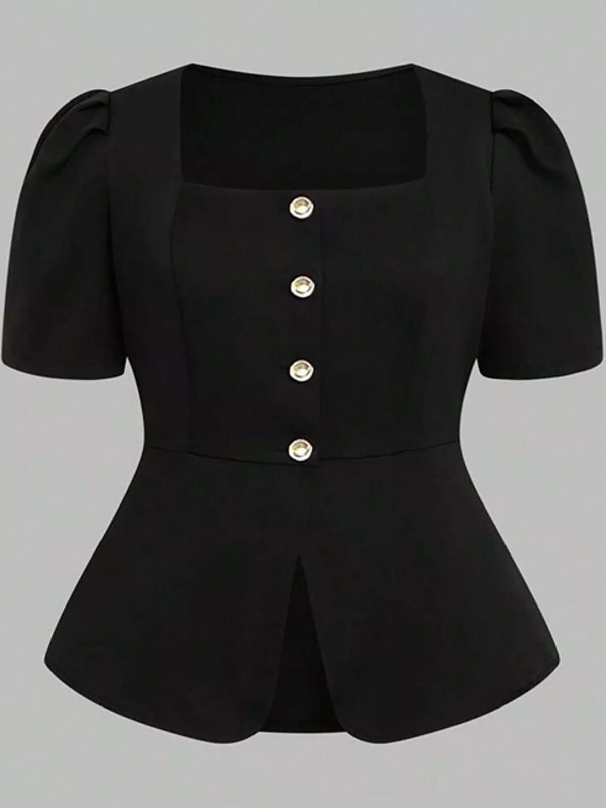 Peplum Top and Wide-Leg Pants Two-Piece Set