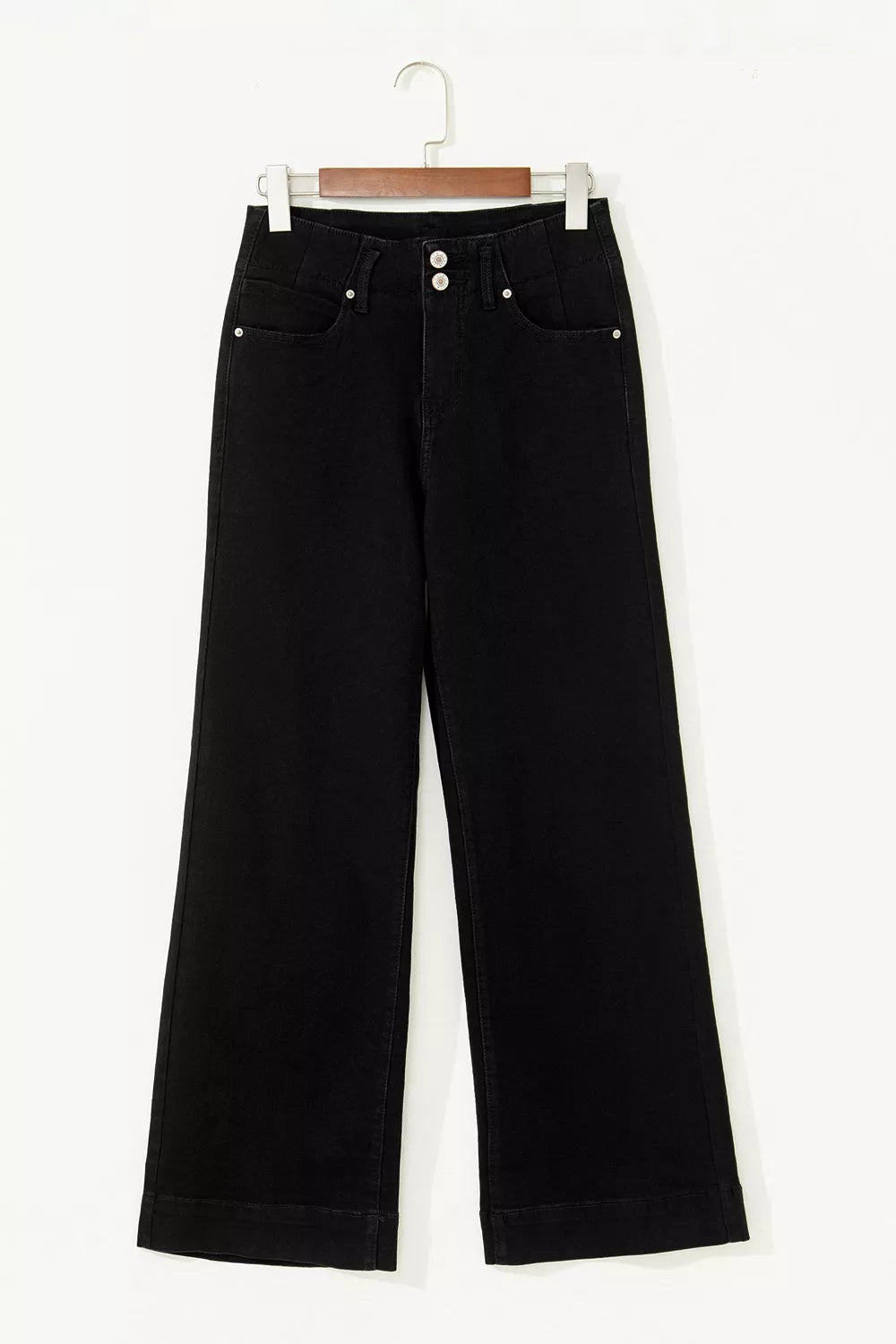 High-Waist Flared Jeans in Black