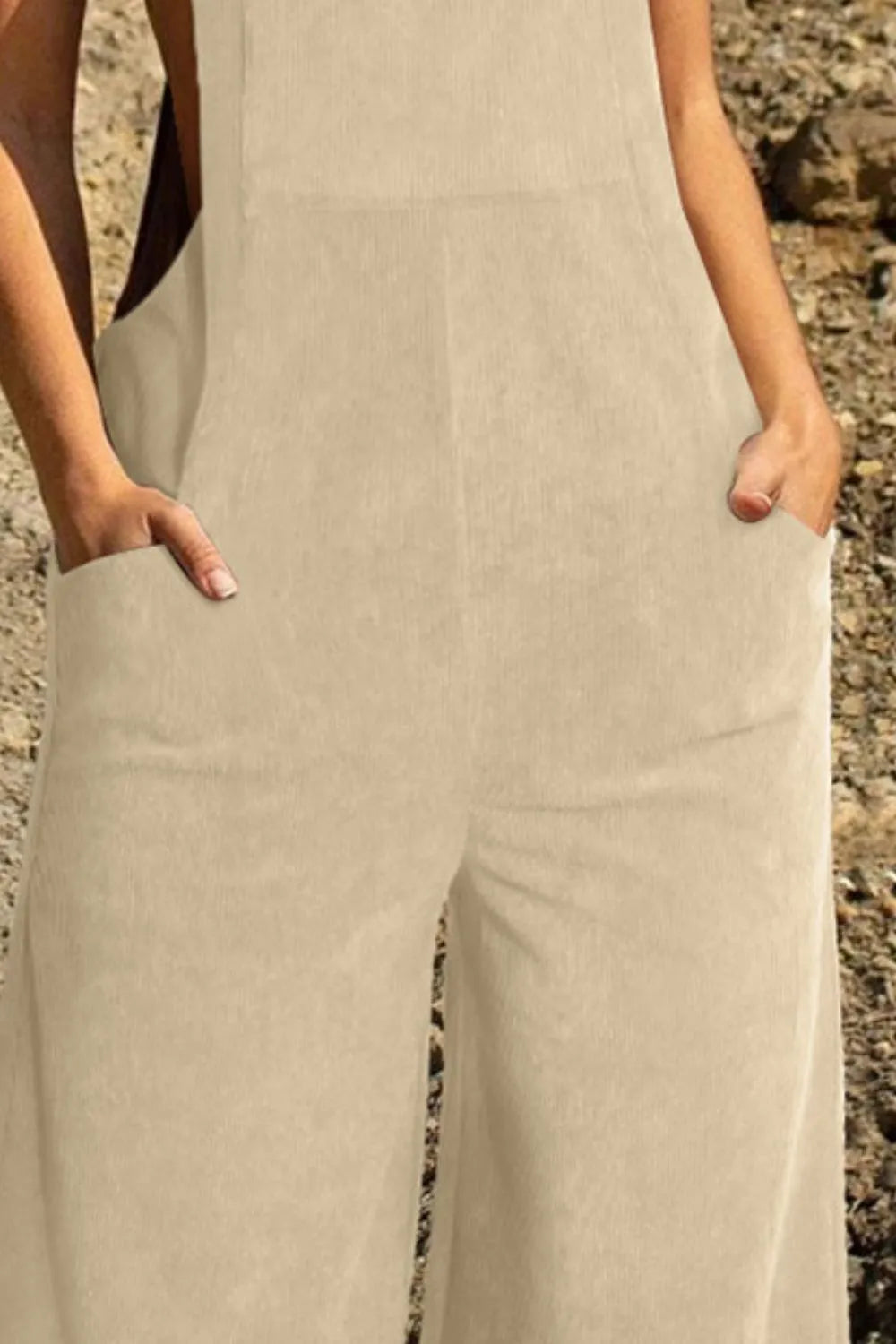 Buttoned Wide Leg Overall