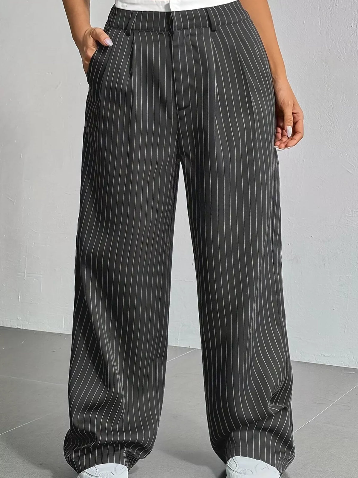 Striped Wide-Leg Pants