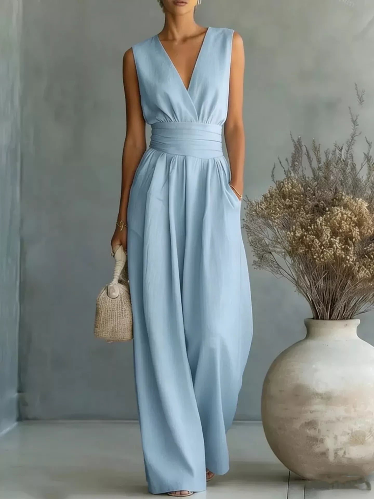 Sleeveless Wide-Leg Jumpsuit