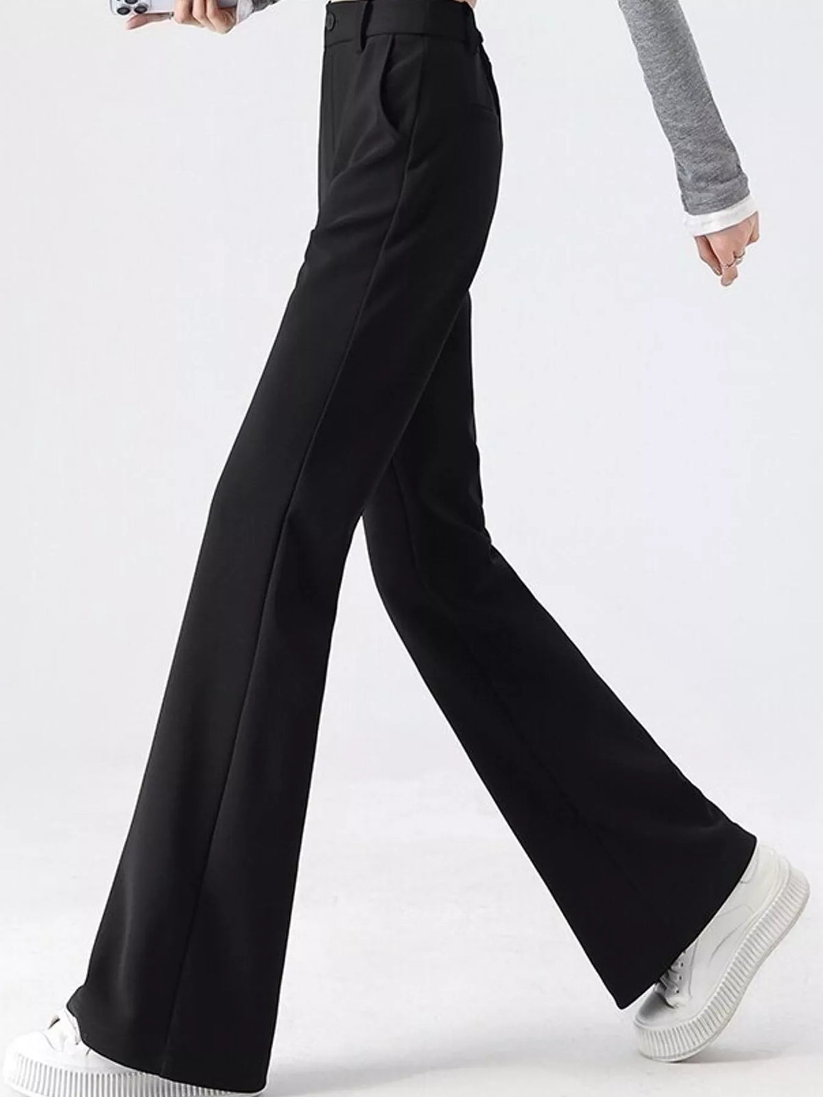 High-Waisted Straight-Leg Pants, Plus Size