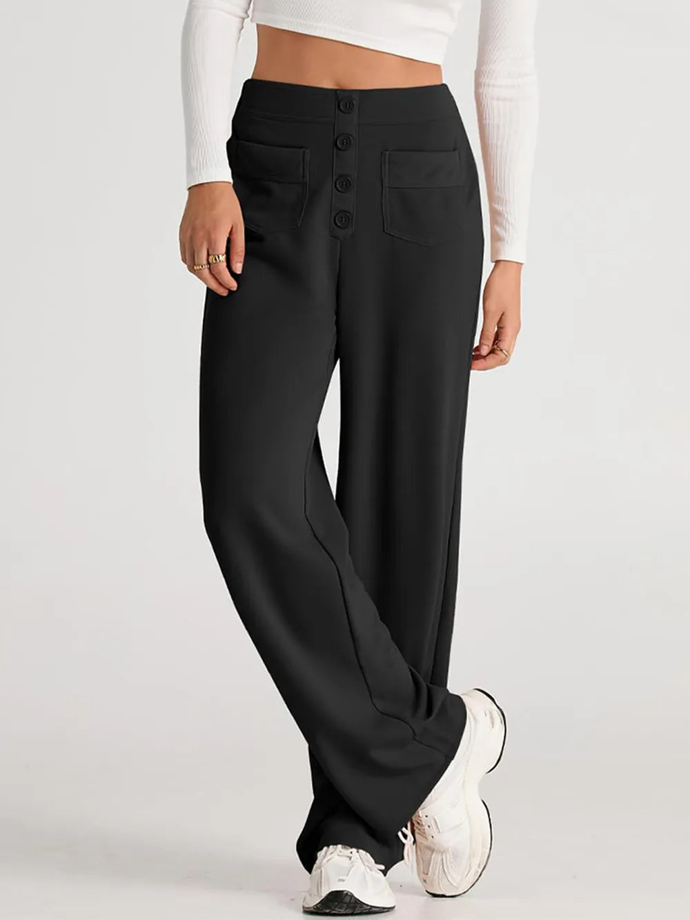 High-Rise Wide-Leg Pants by K&L