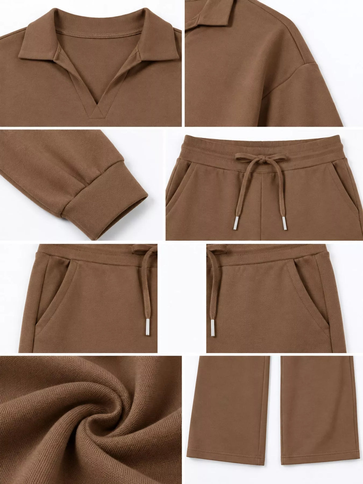 Dropped Shoulder Top and Drawstring Pant Set
