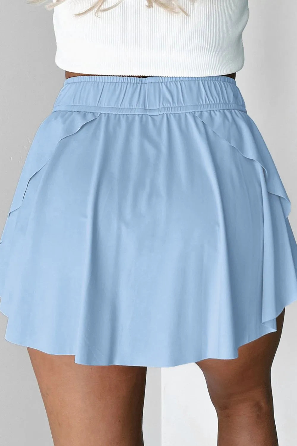 Drawstring High-Waist Active Skorts