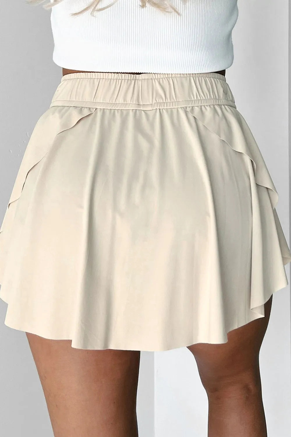 Drawstring High-Waist Active Skorts