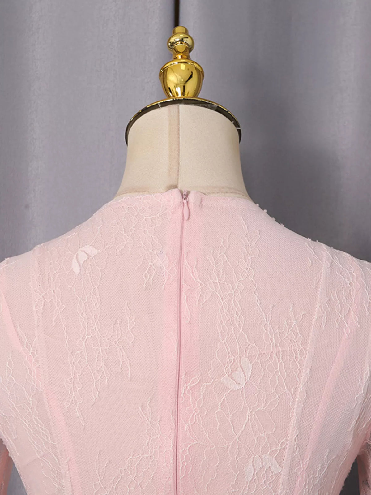 Lace Flare Sleeve Mini Dress in Pink