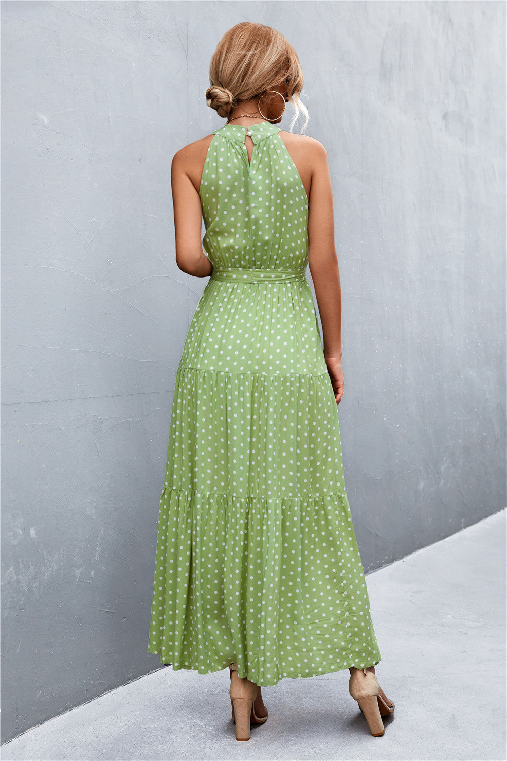 Printed Sleeveless Tie Waist Maxi Dress in Rose Floral in Rose/Floral
