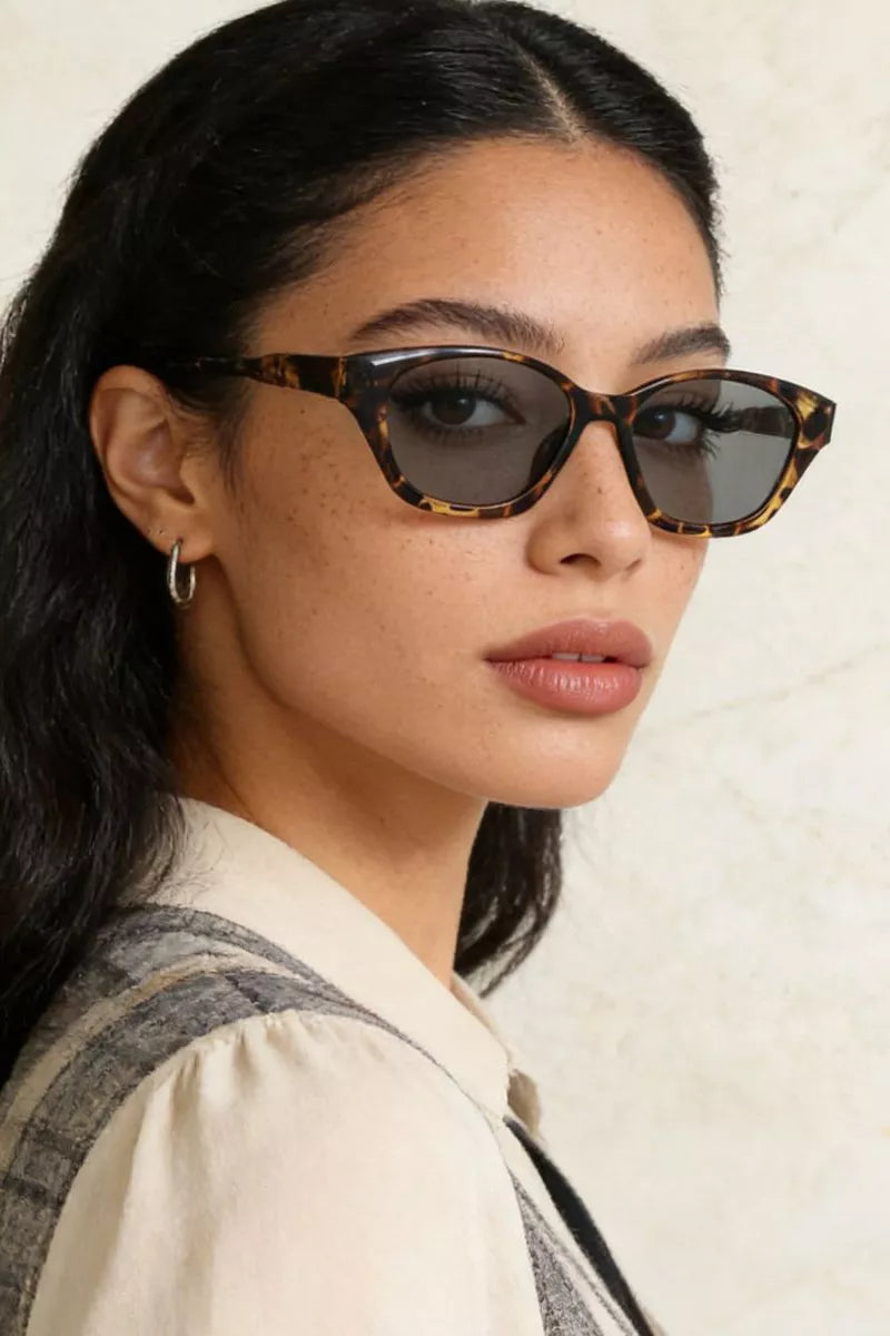 Ilussa Acetate Statement Sunglasses in black and leopard