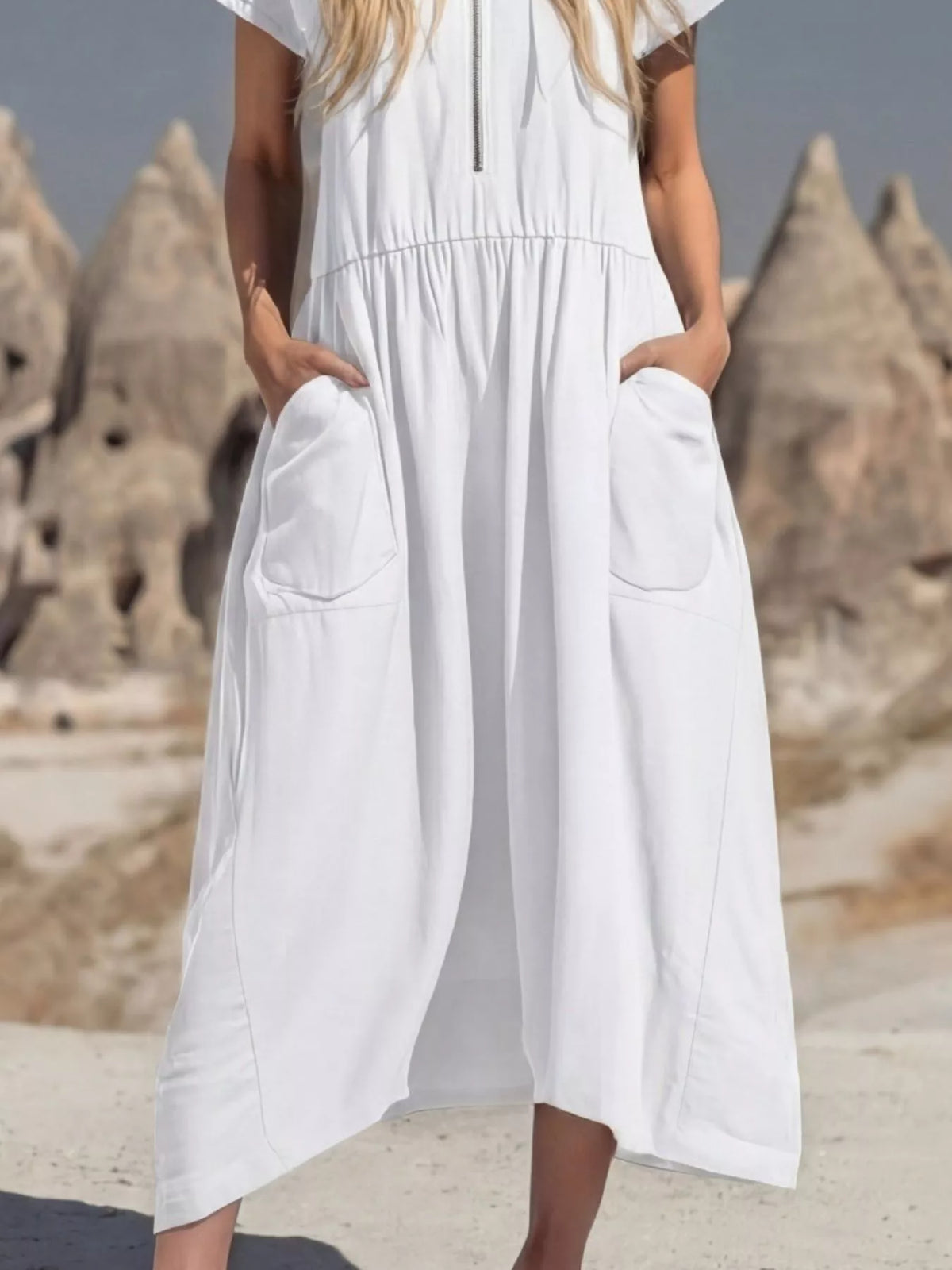 Hooded Midi Dress with Pockets