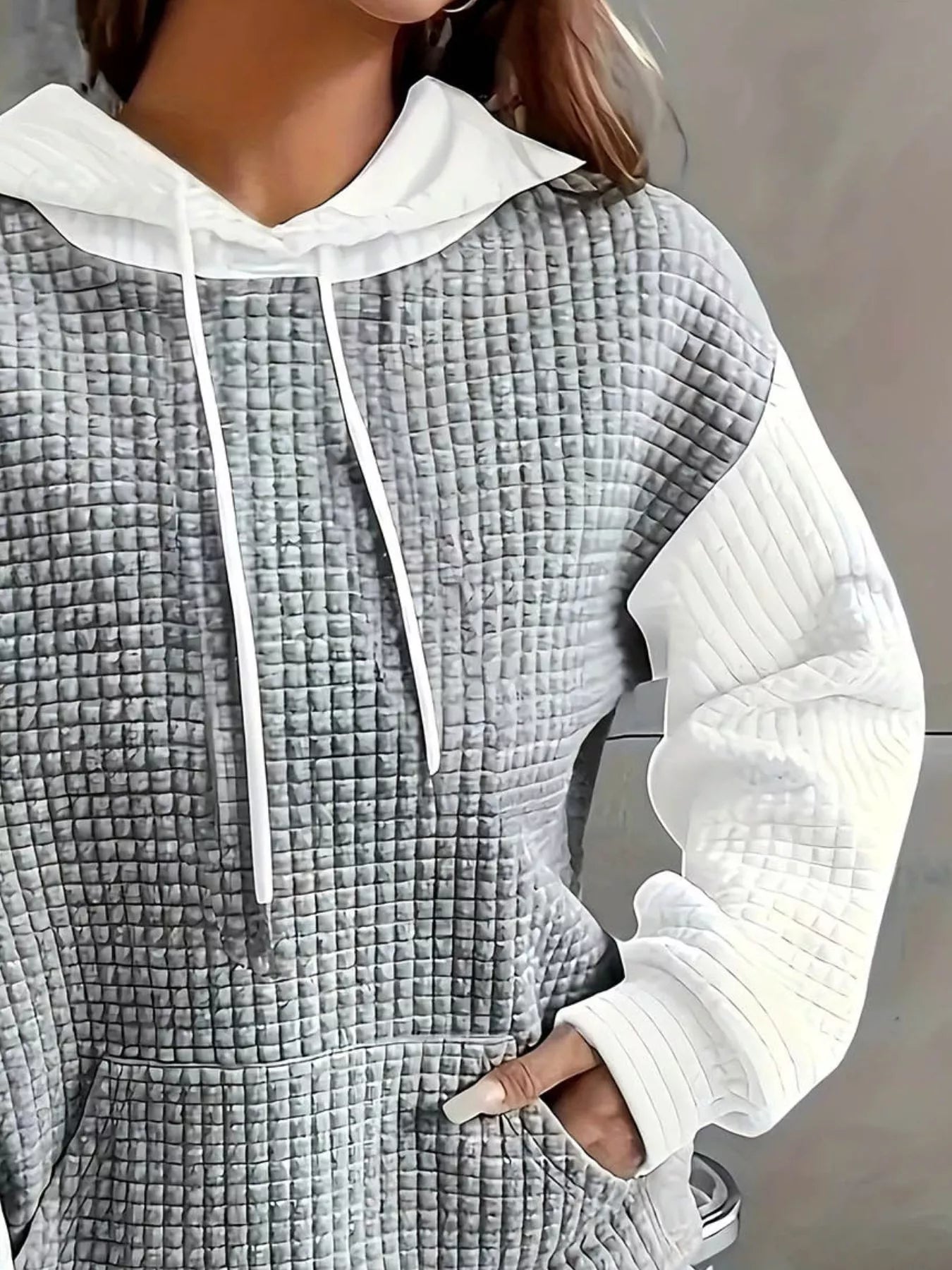 Textured Kangaroo Pocket Hoodie