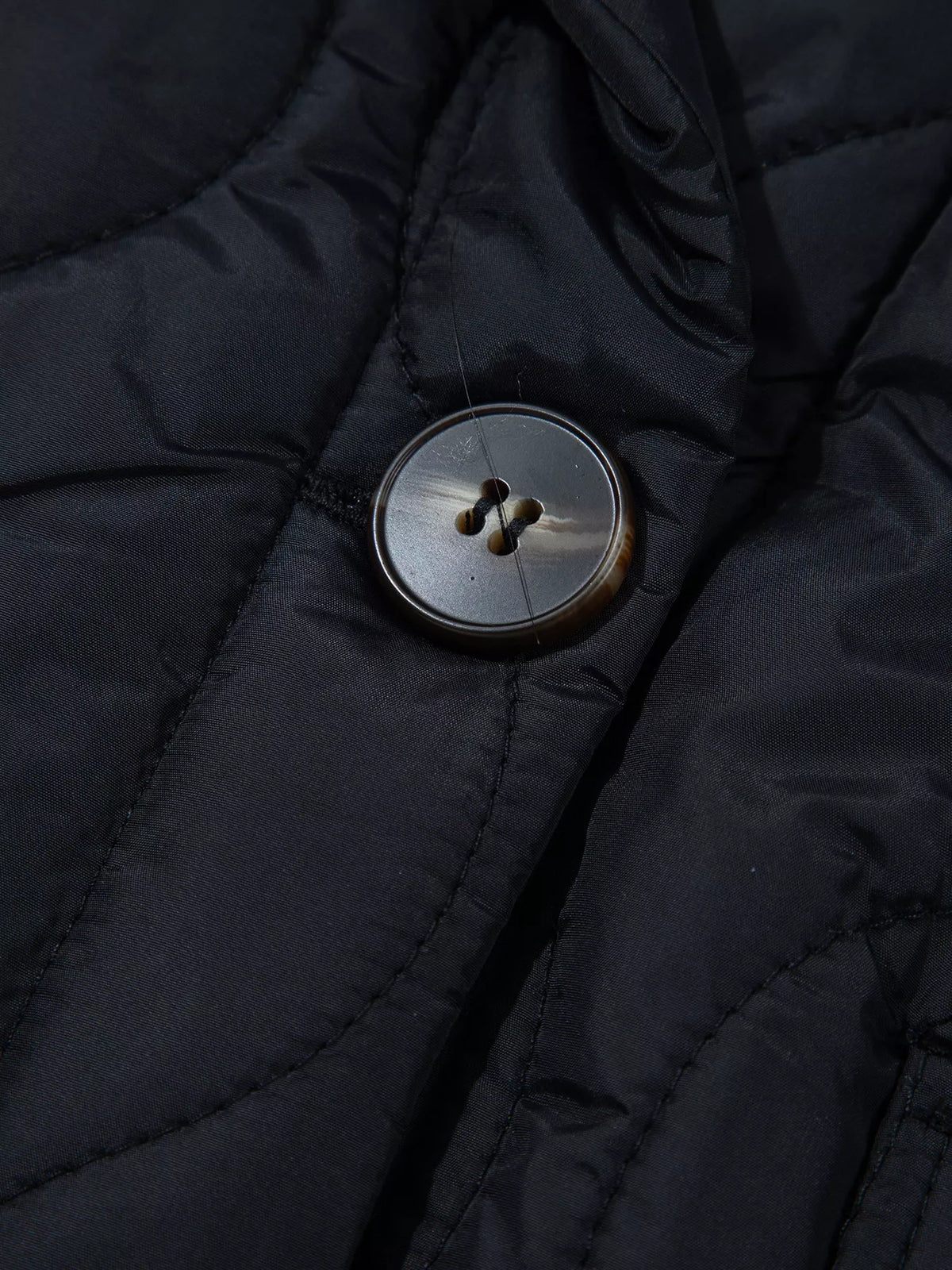 Leopard Cuff Quilted Puffer Jacket in Black