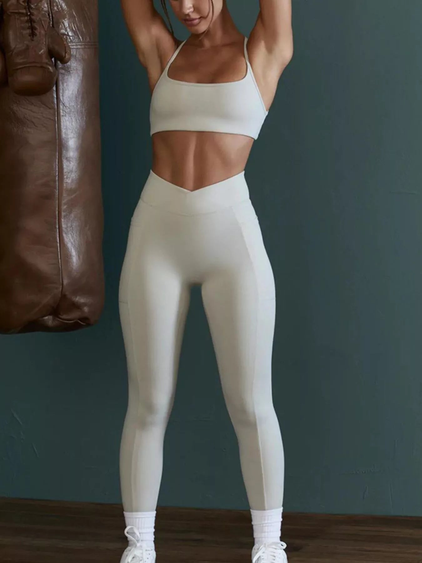 Backless Cross-Waist Cami and Leggings Active Set