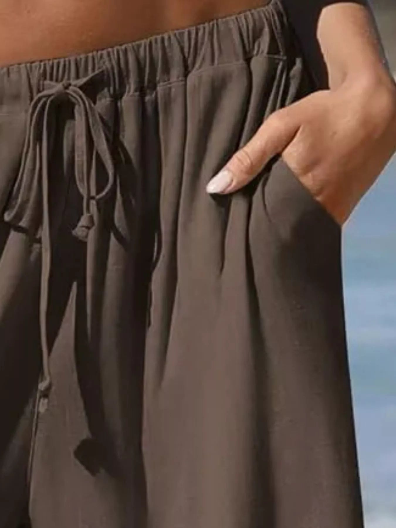 Wide-Leg Pants with Ruffle Hem