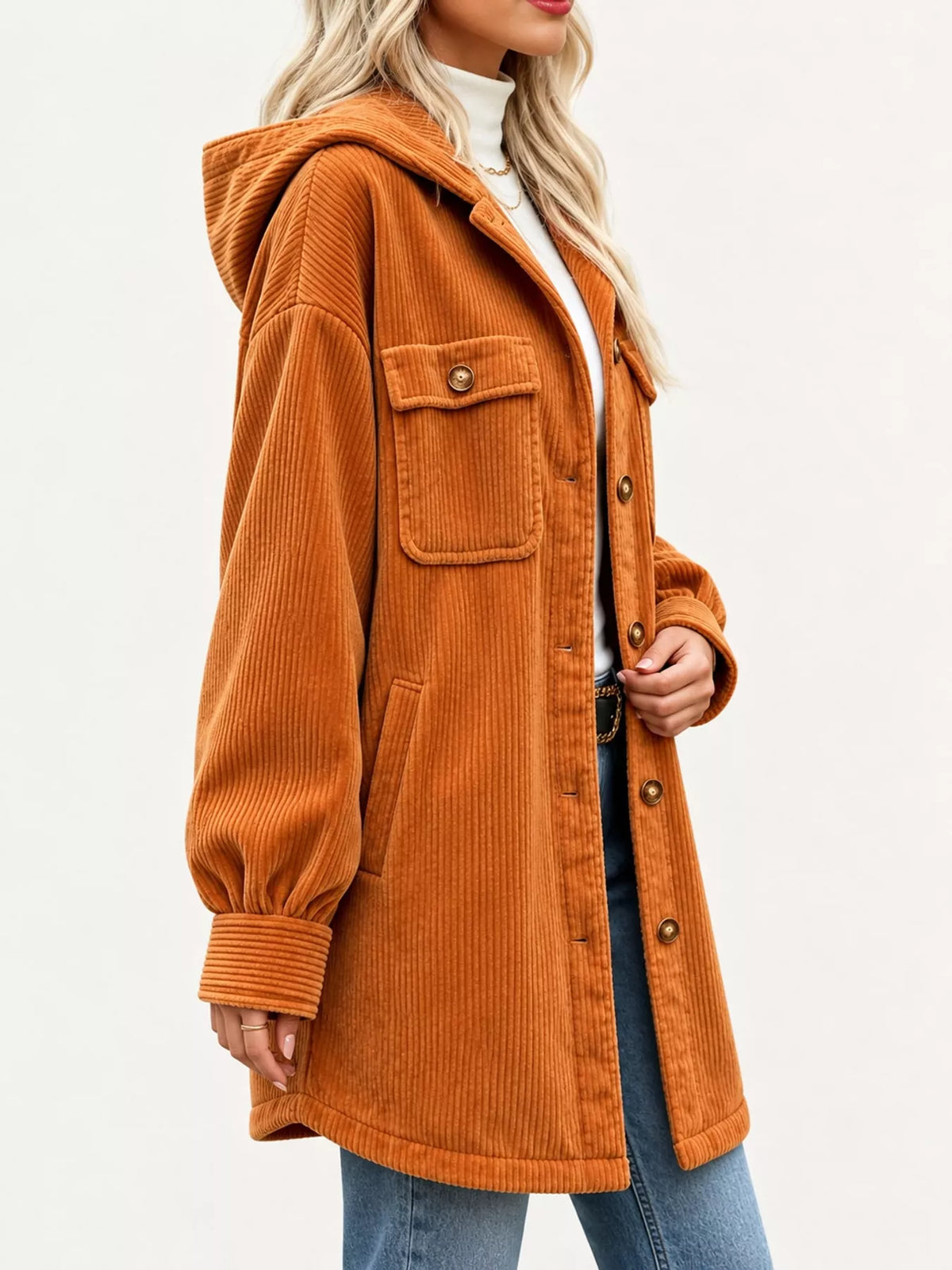 Corduroy Button-Down Jacket