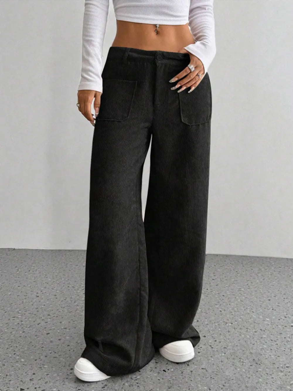 Wide Leg Pants in Black