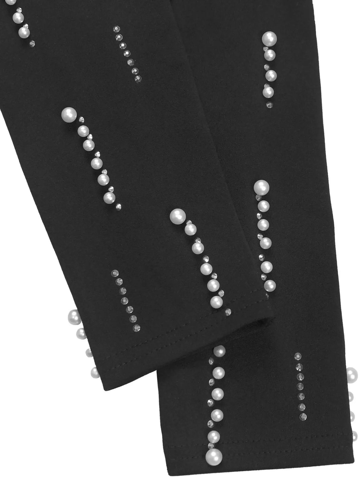 Pearl Detail Long Sleeve Maxi Dress in Black