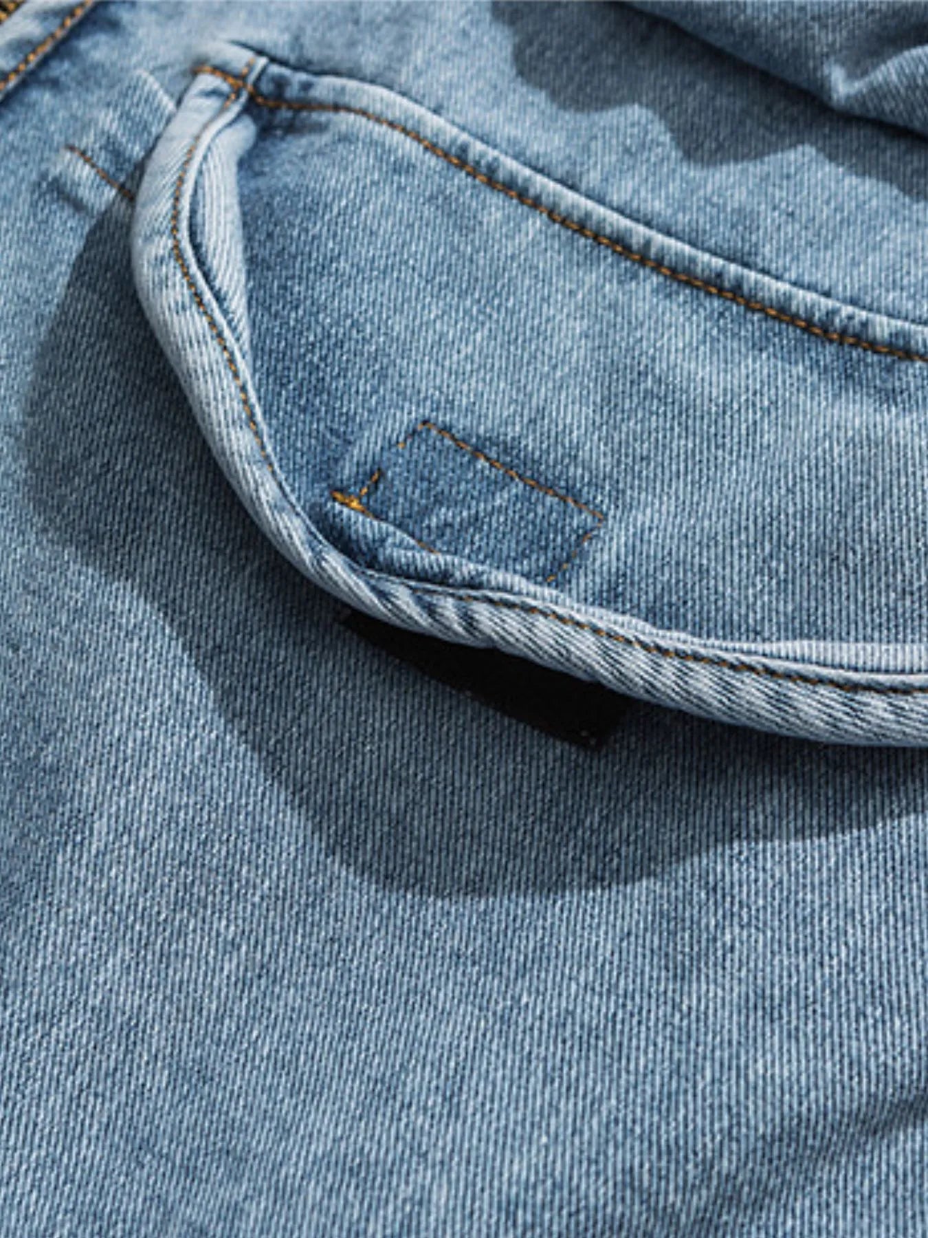 Multi-Pocket V-Neck Denim Vest in Light Wash