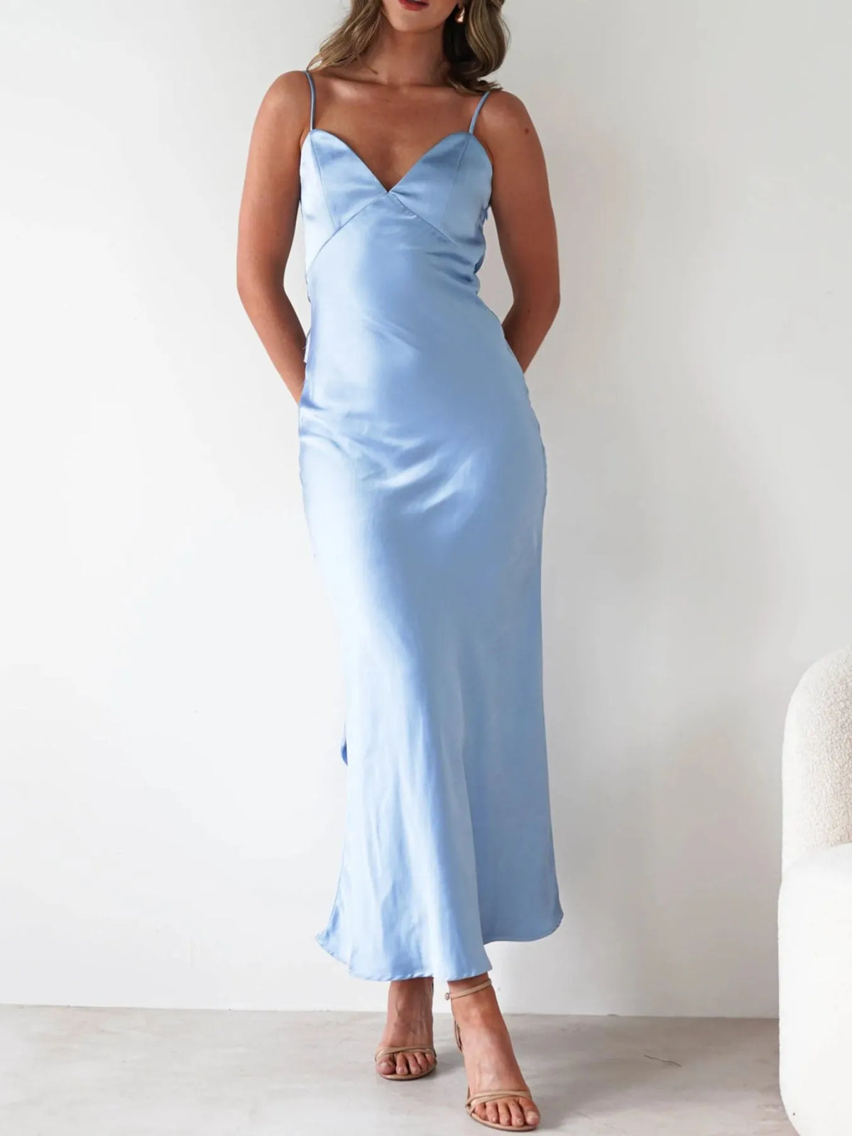 Backless Satin Cami Dress