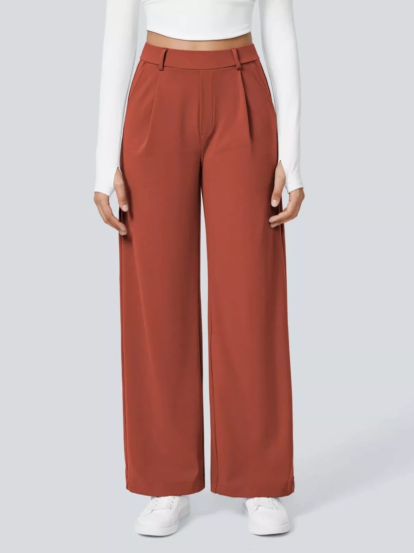 Pocketed Wide Leg Pants