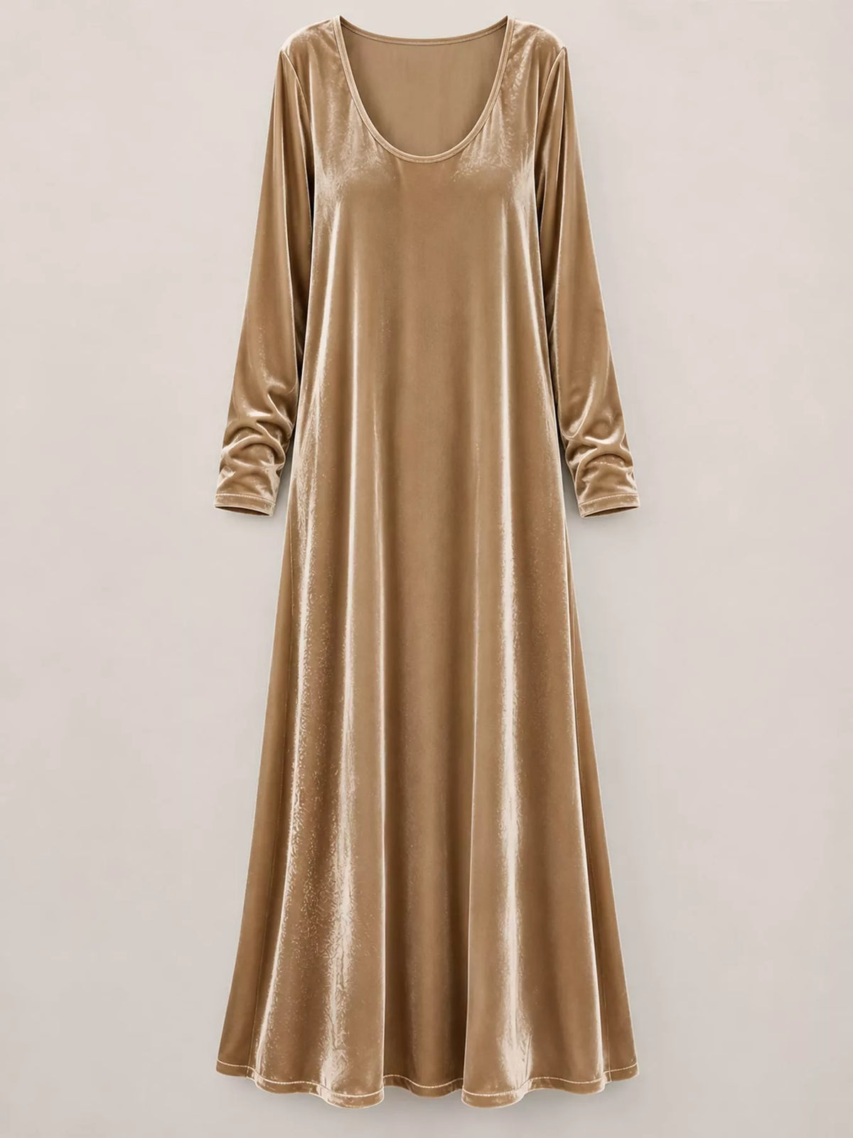Velvet Long-Sleeve Maxi Dress