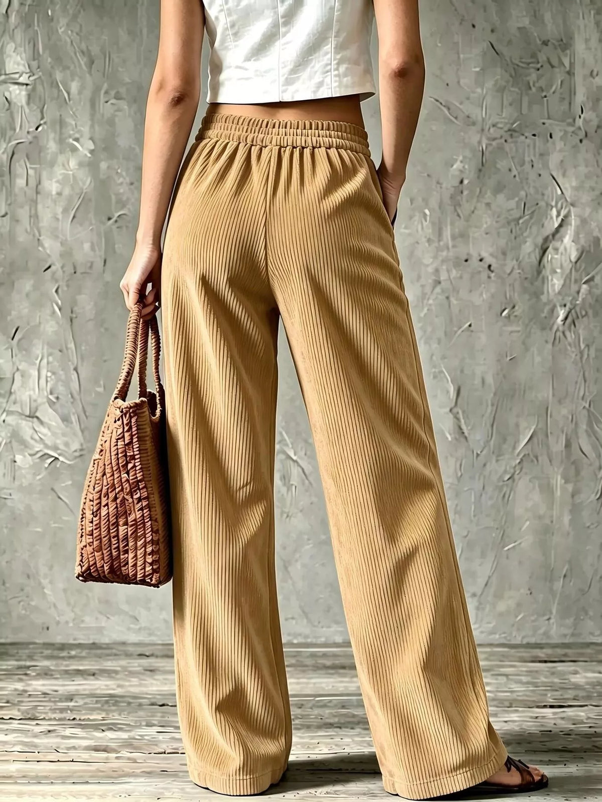 Wide-Leg Corduroy Pants