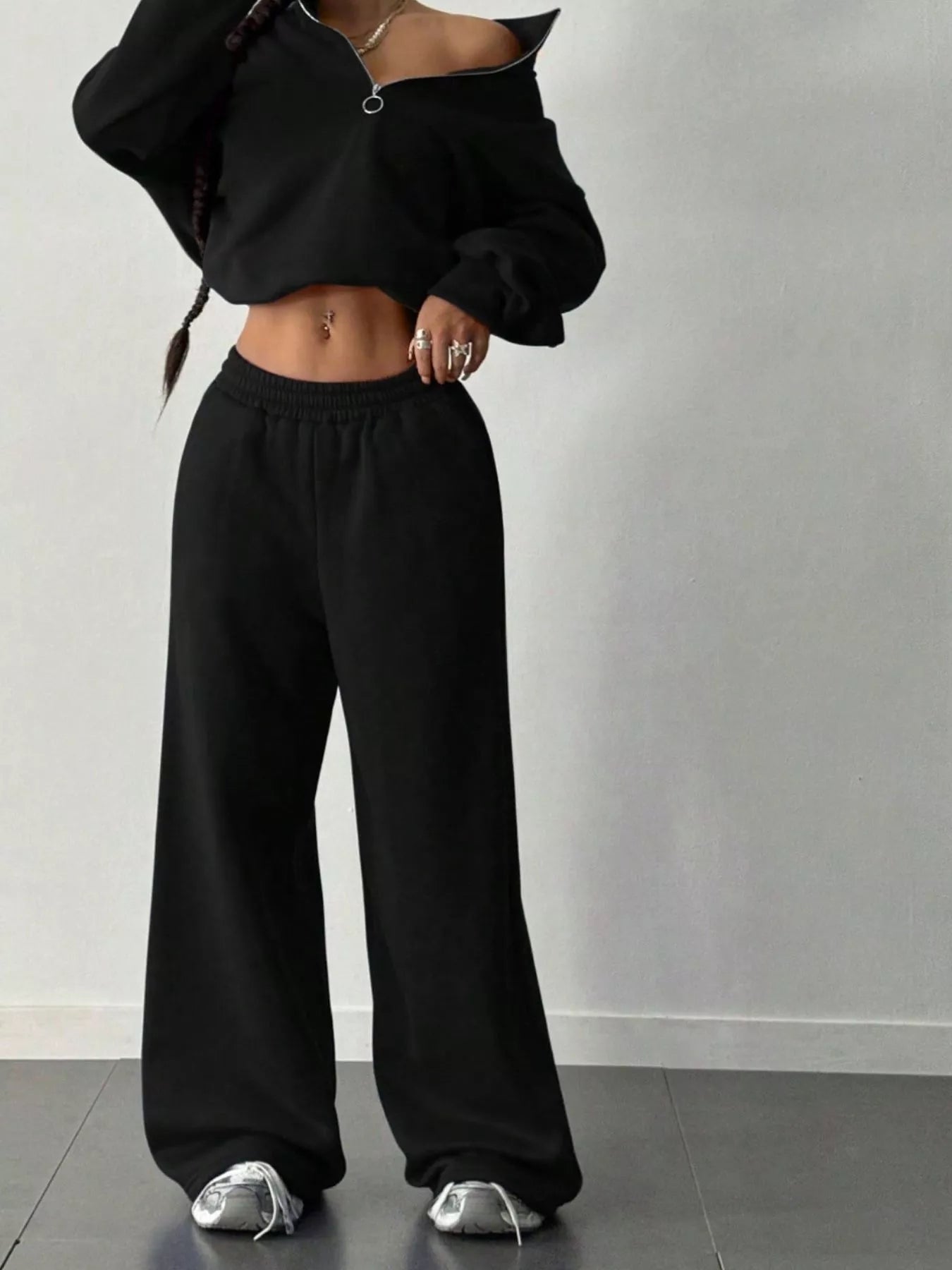 Half-Zip Sweatshirt and Pants Set