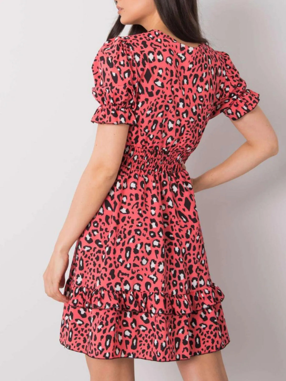 Leopard Print Tie-Front Mini Dress