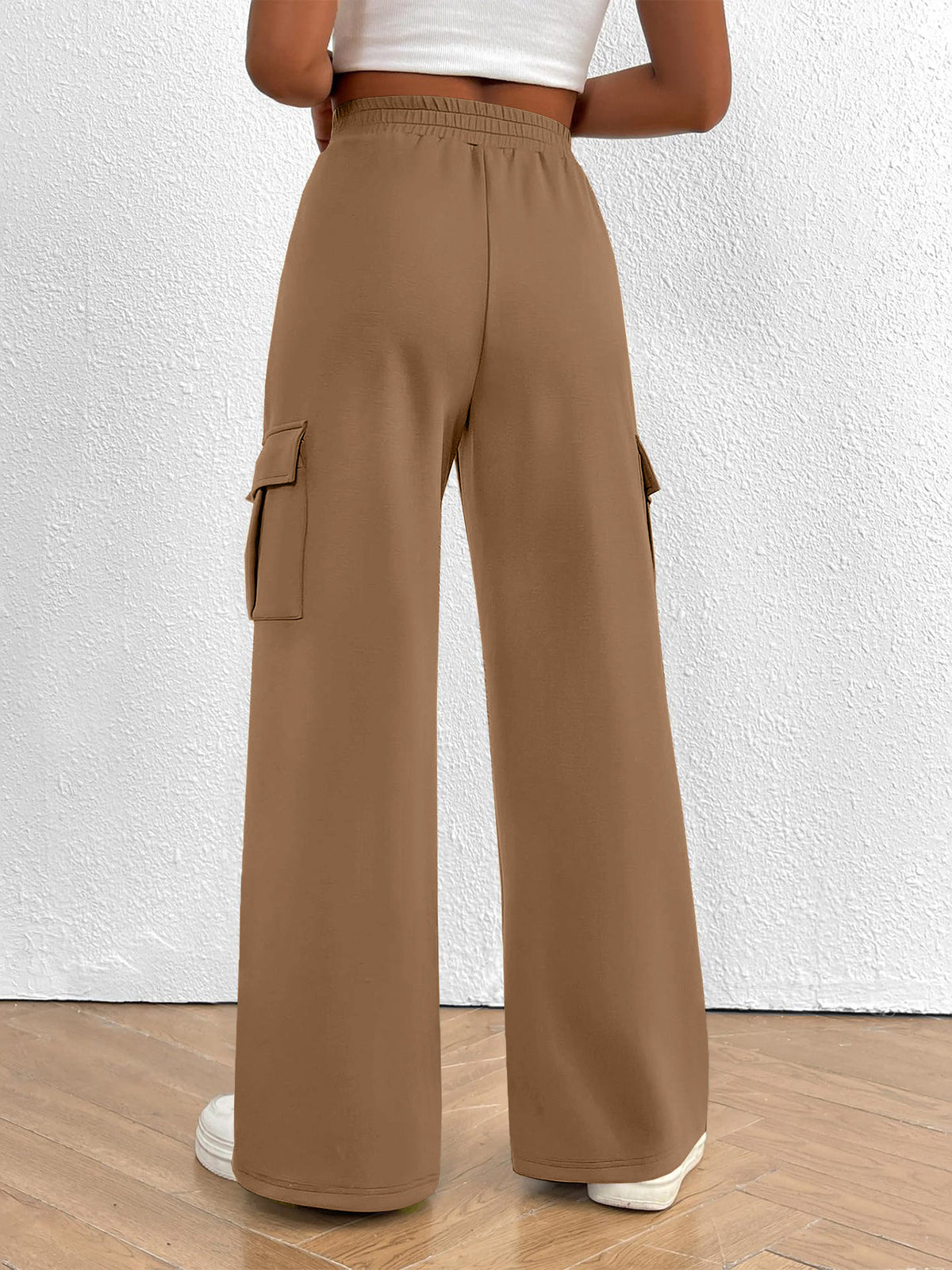 High-Waisted Drawstring Cargo Pants