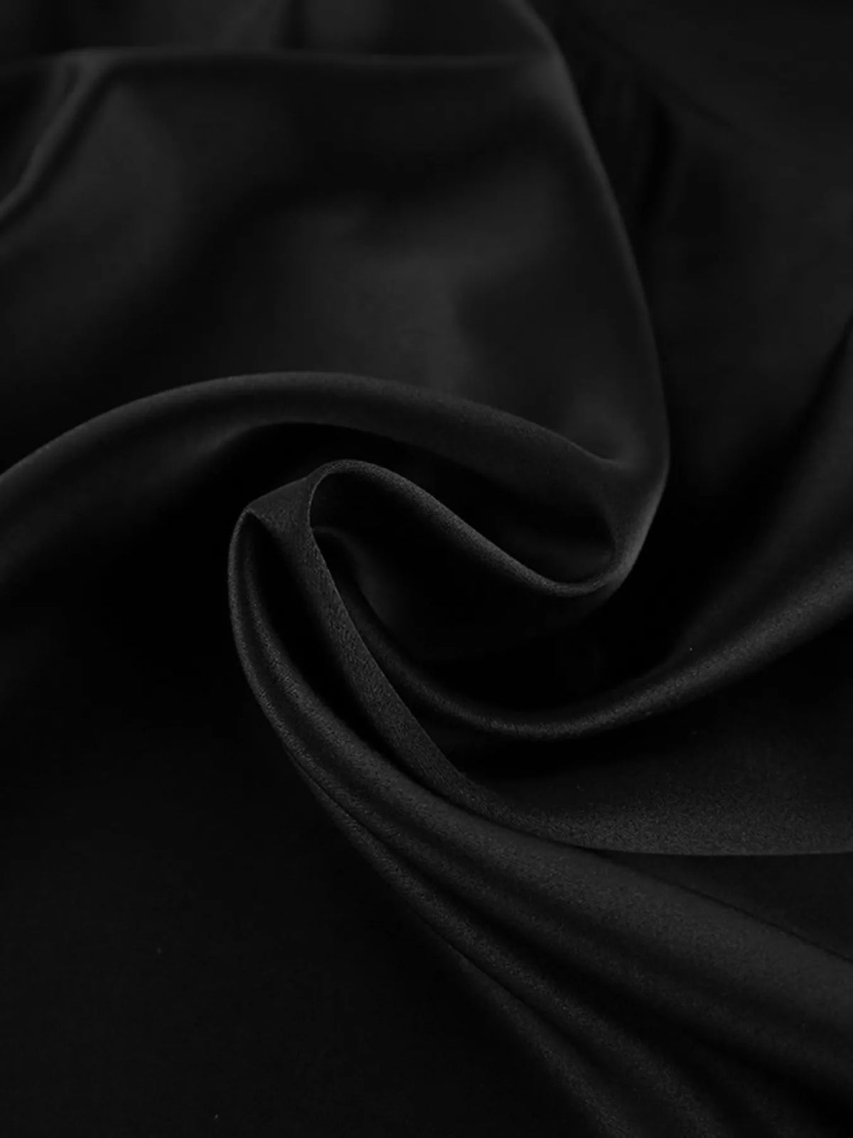 Satin Mock Neck Sleeveless Mini Dress with Lace Hem in Black