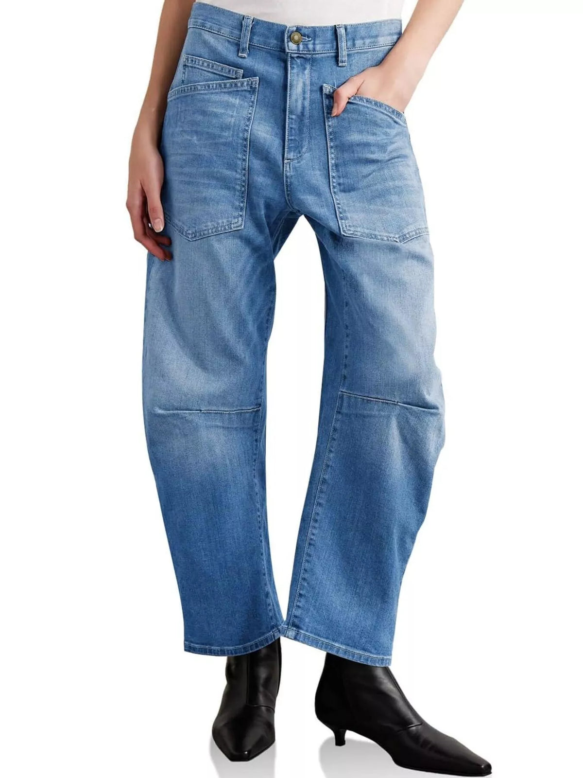 Wide-Leg Jeans with Patch Pockets by Dreamy Drapes