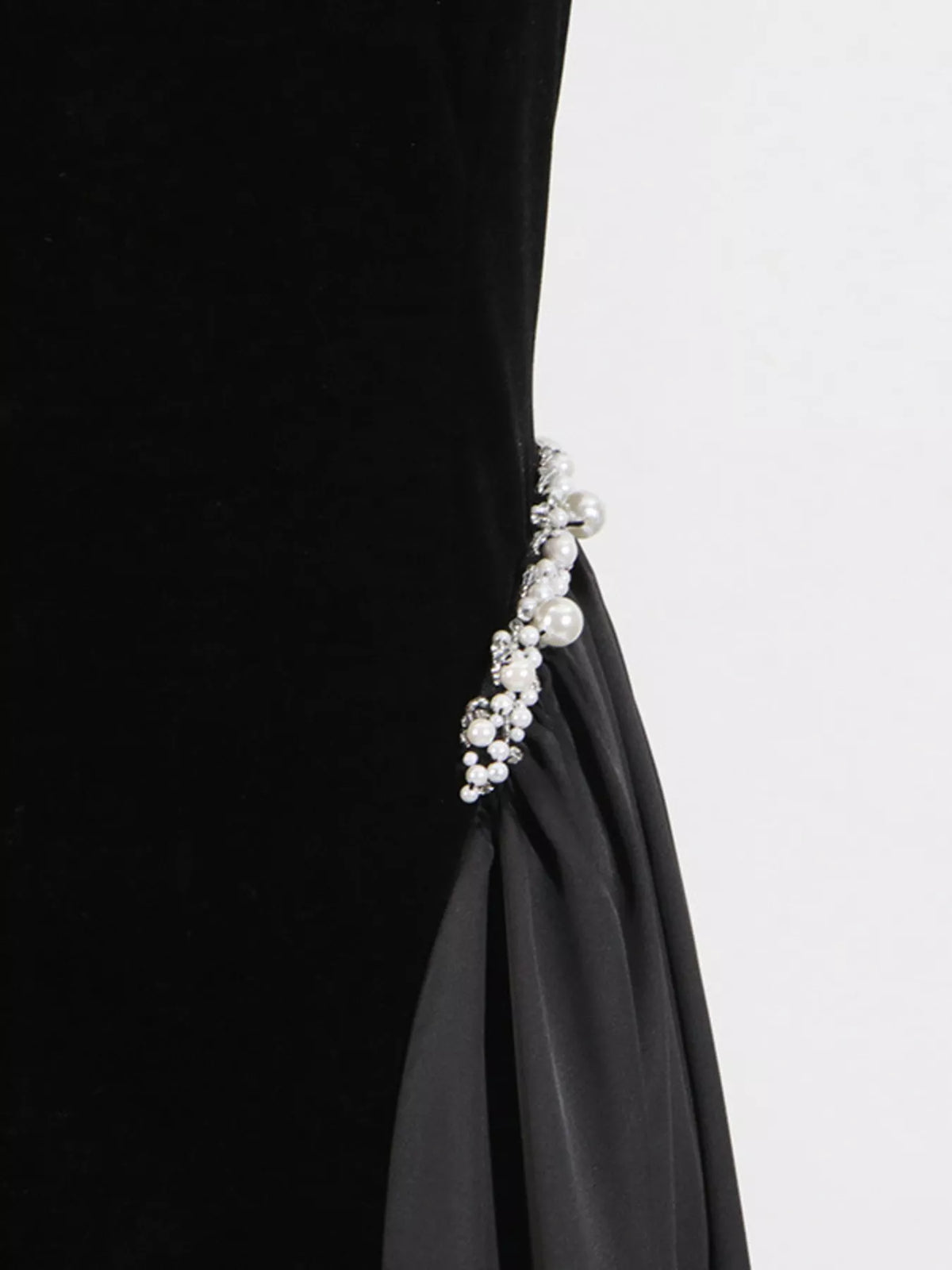 Rhinestone Lace-Up Tube Maxi Dress in Black