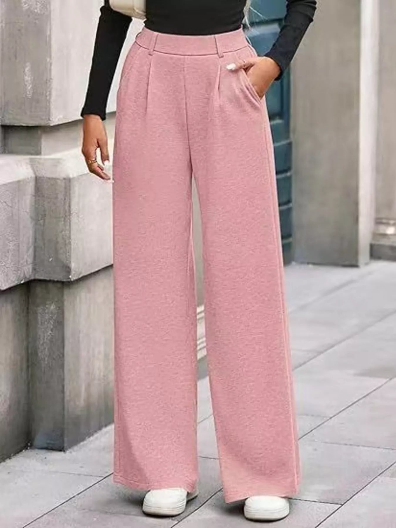 Slightly Stretchy Wide Leg Pants