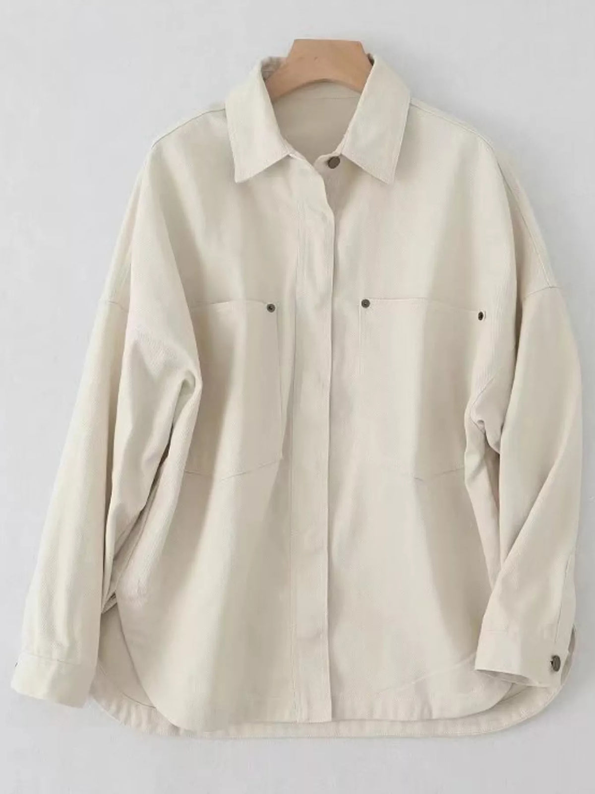 Button-Down Dropped Shoulder Denim Jacket