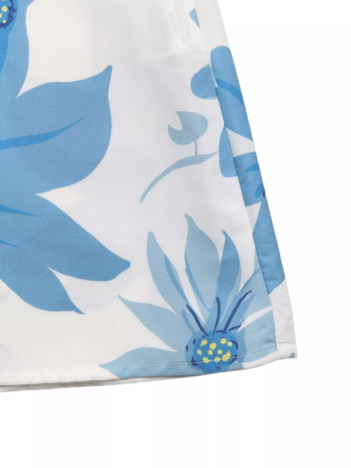 Floral Print Color-Block Skirt in Blue