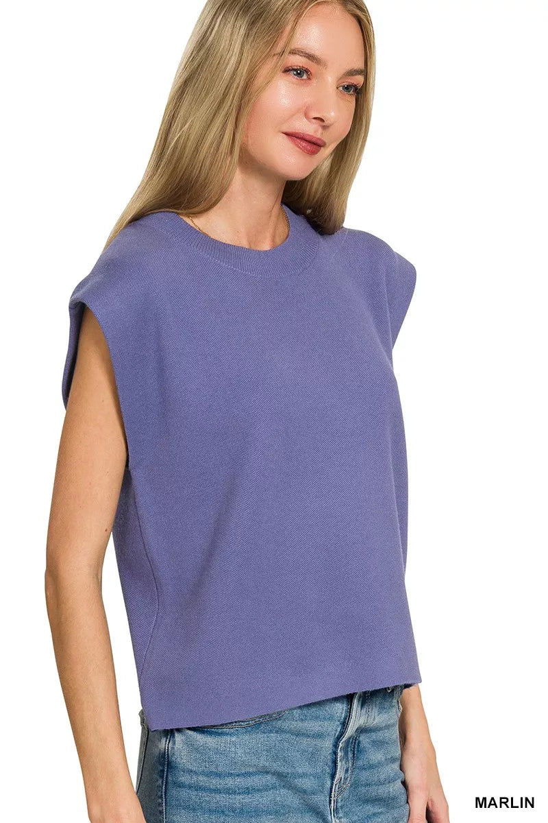 Zenana Round Neck Viscose Vest in Marlin