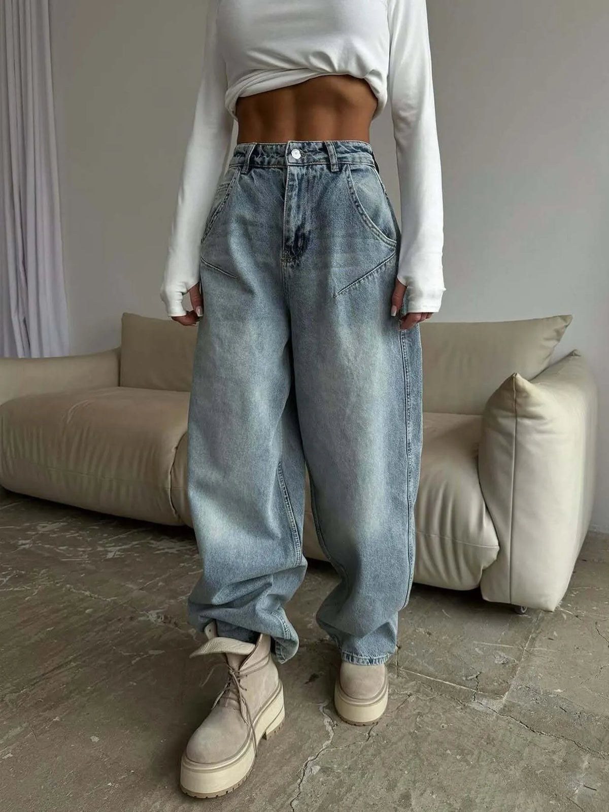 Wide Leg Jeans in Blue