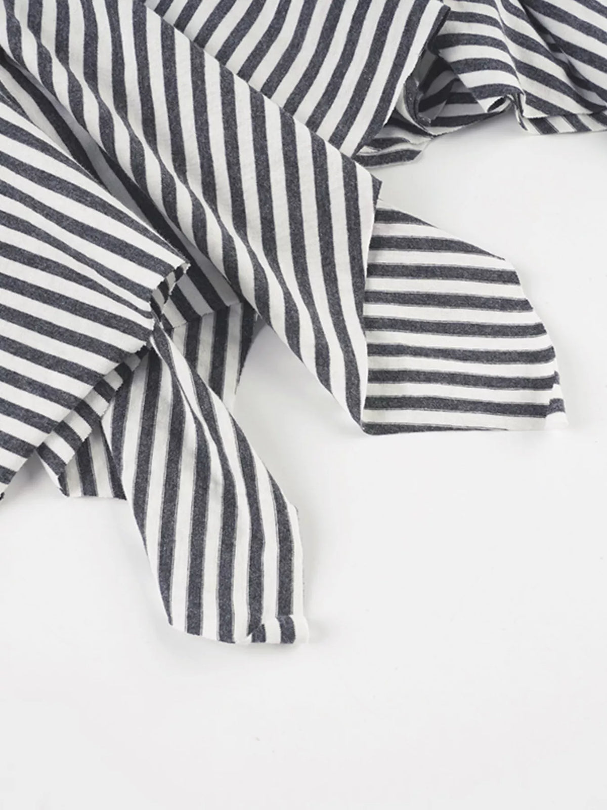 Striped Asymmetrical Hem Mini Skirt in Black