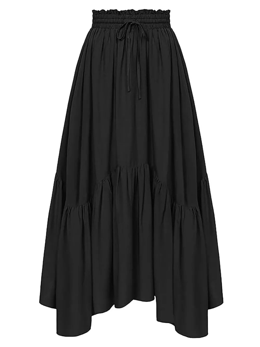 Smocked Waist Ruched Skirt by K&L