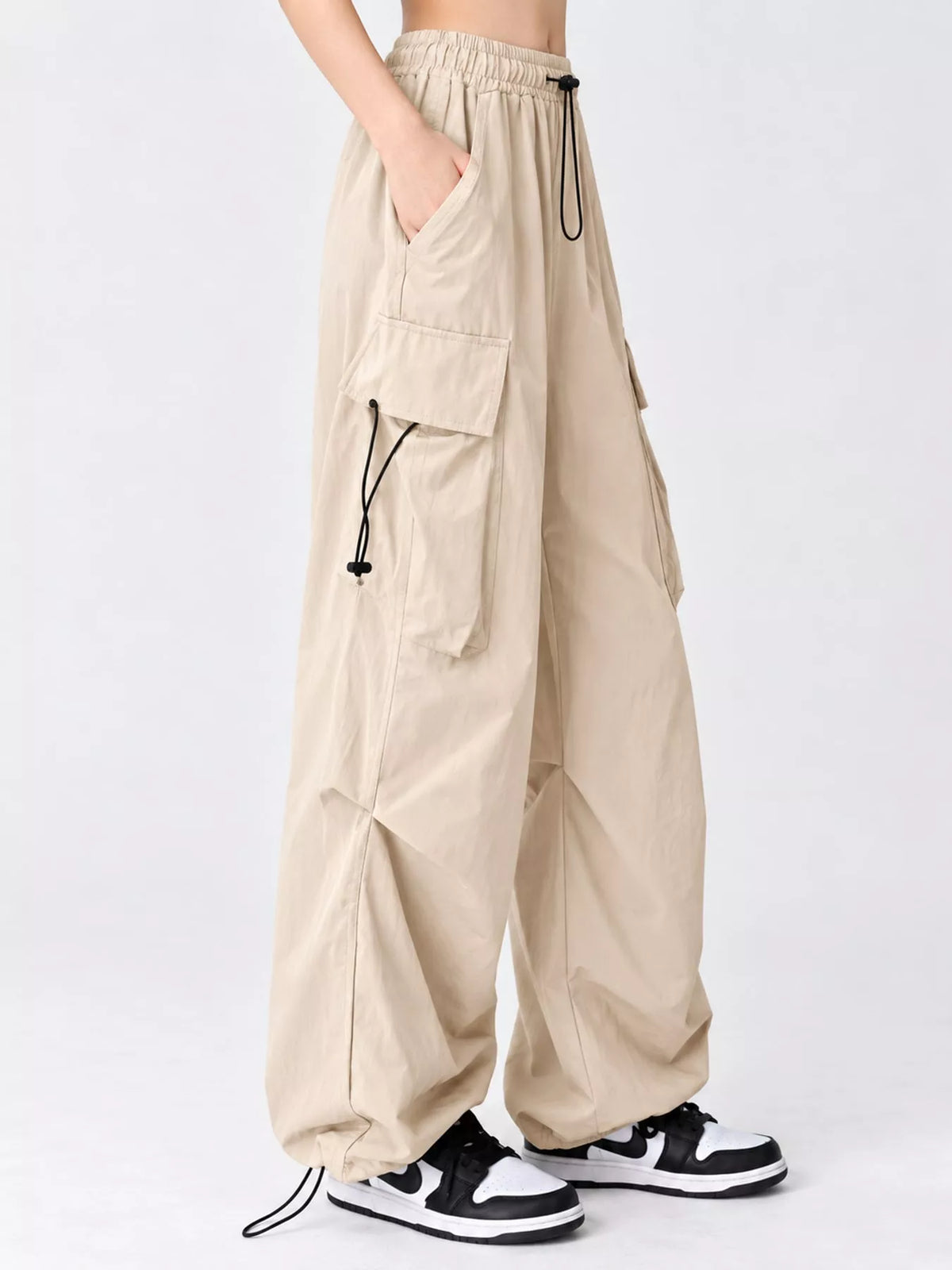 Oversized Drawstring Cargo Pants