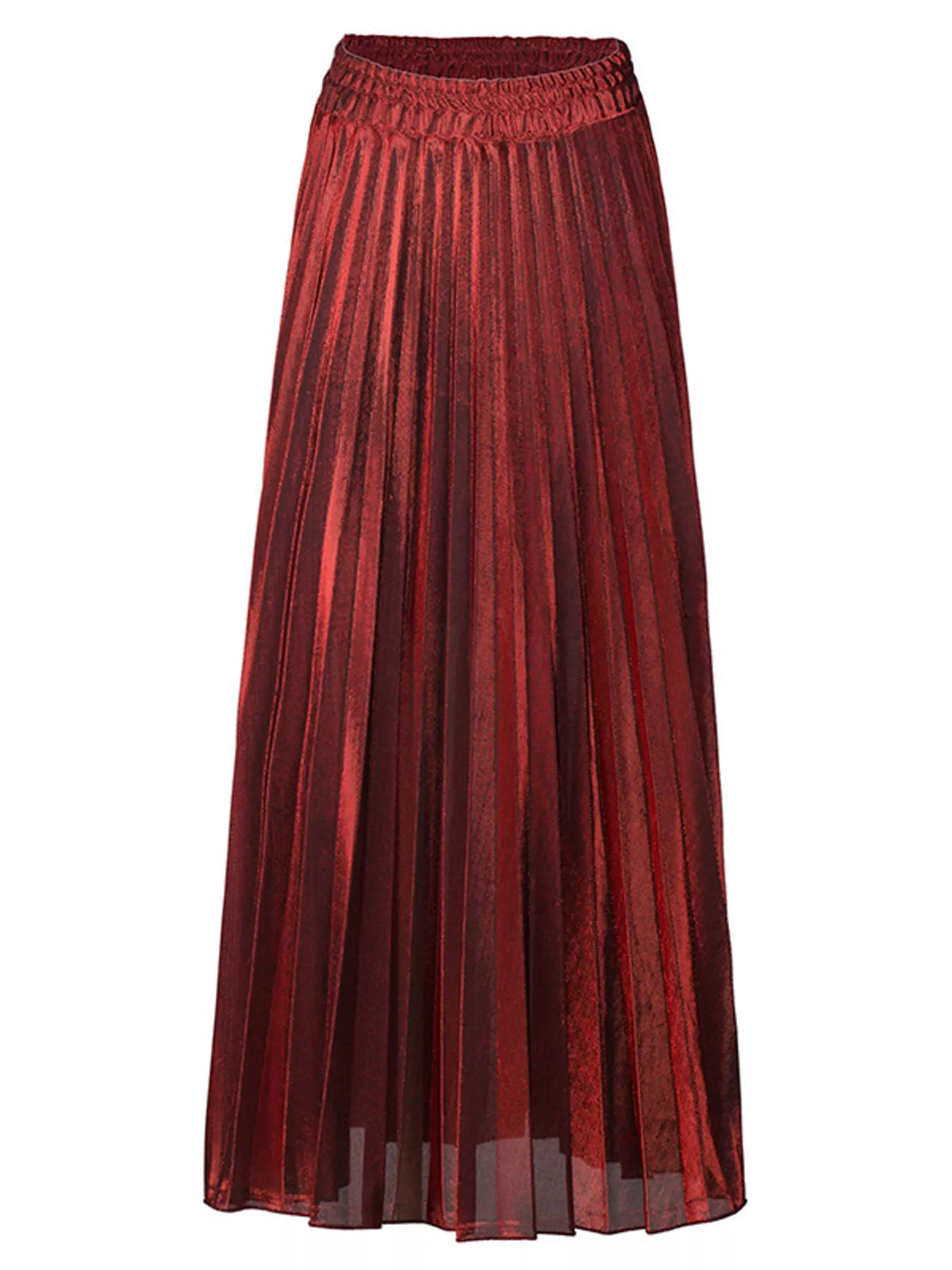 High-Waisted Pleated Maxi Skirt