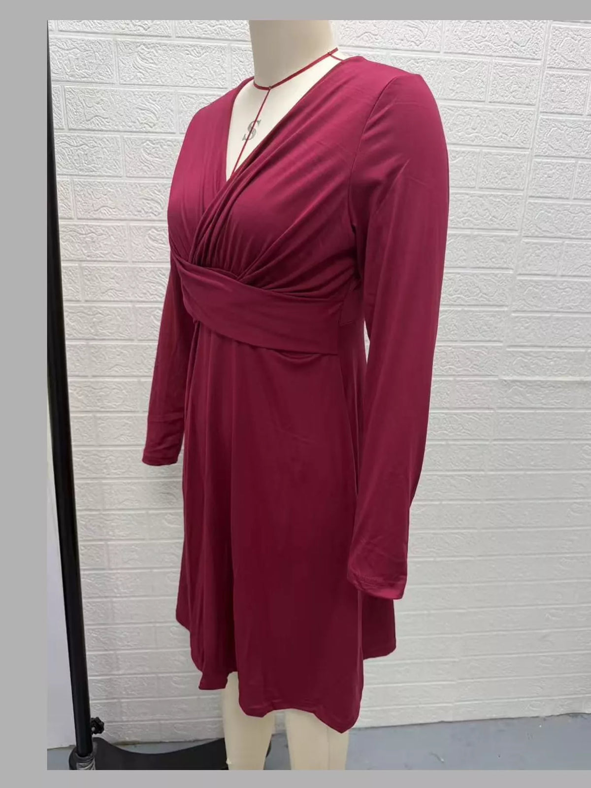 Crisscross Ruched Front Midi Dress