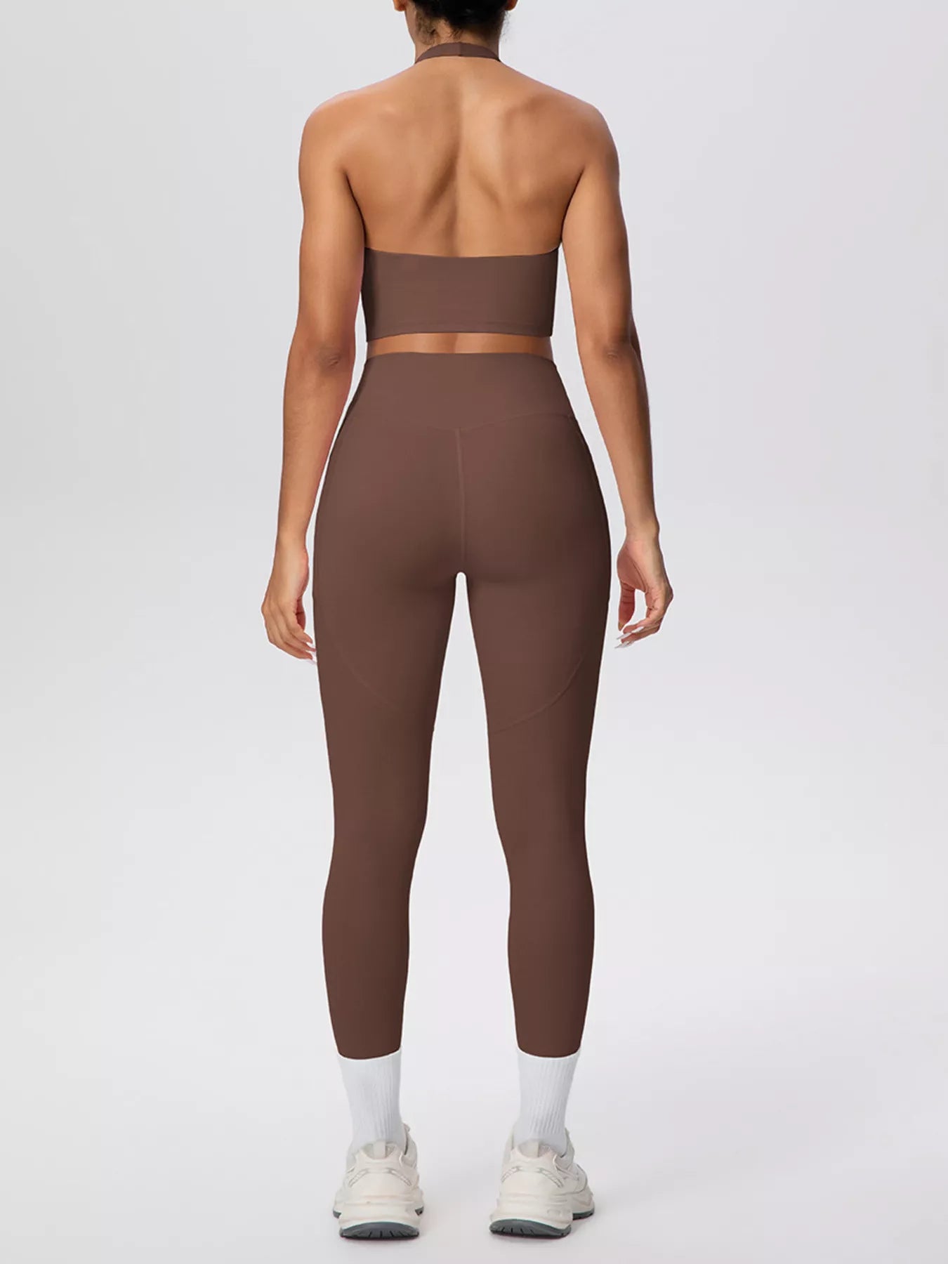Halter Neck Crop Top and Leggings Active Set