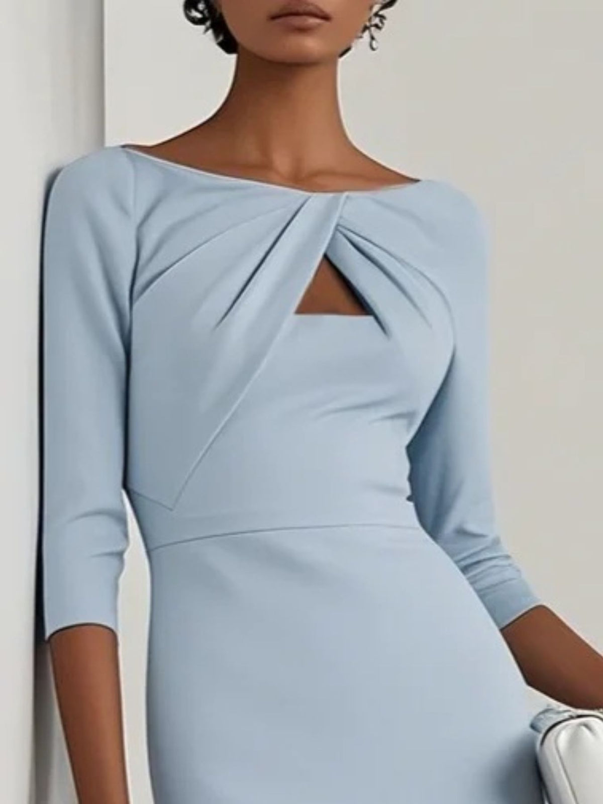 Twist-Front Cutout Midi Dress
