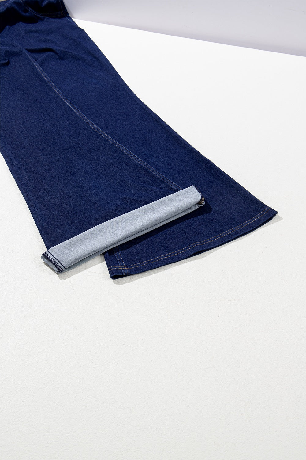 High-Waisted Flare Jeans in Dark Navy