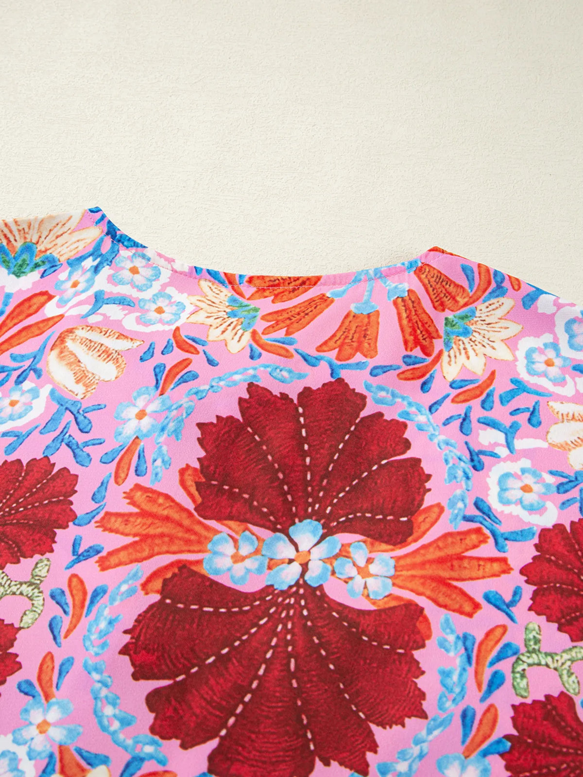 Floral Print Tie-Front Midi Dress