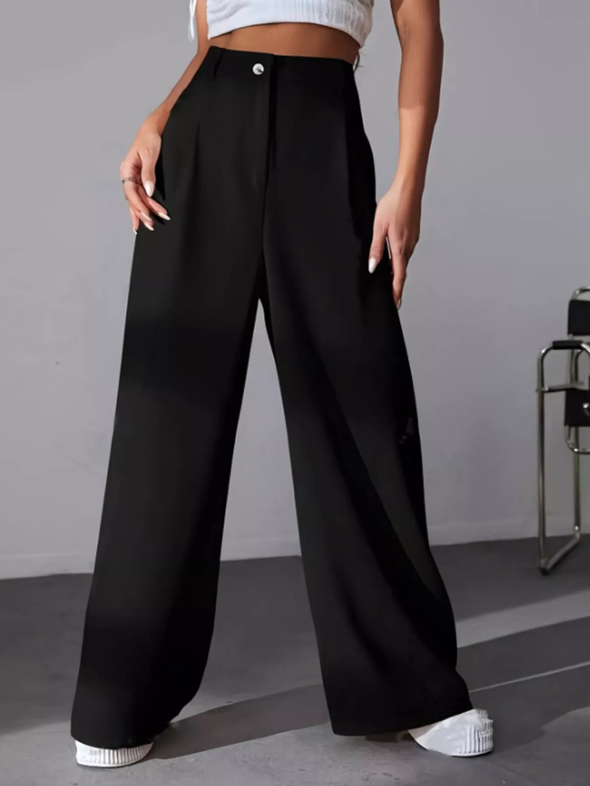 Pleated Wide Leg Pants in Apricot