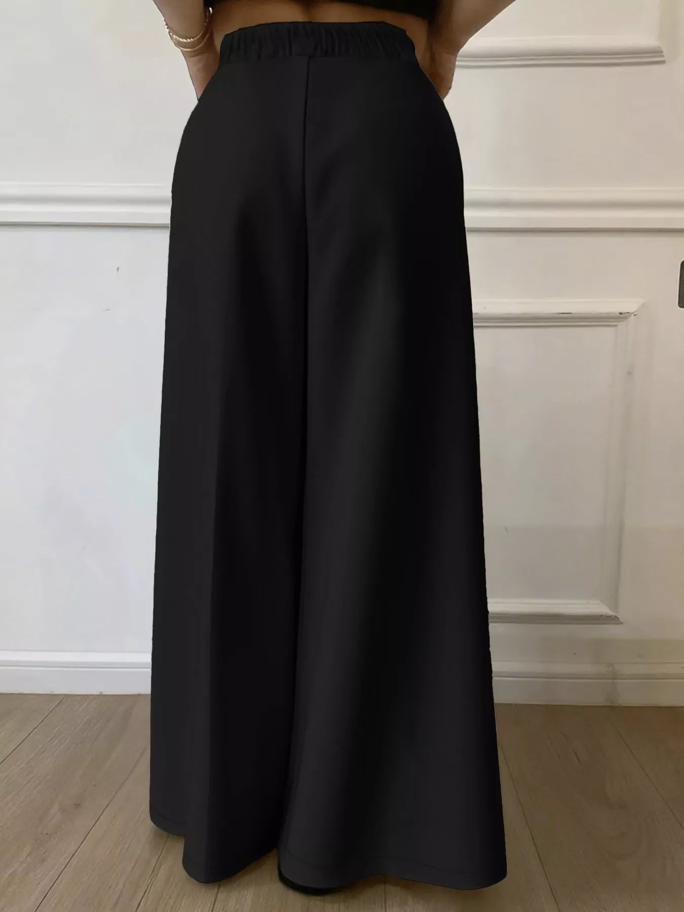 Elastic Waist Wide Leg Pants