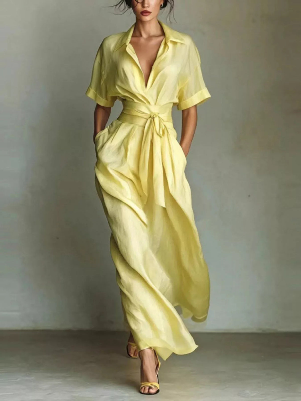 Collared Maxi Shirt Dress