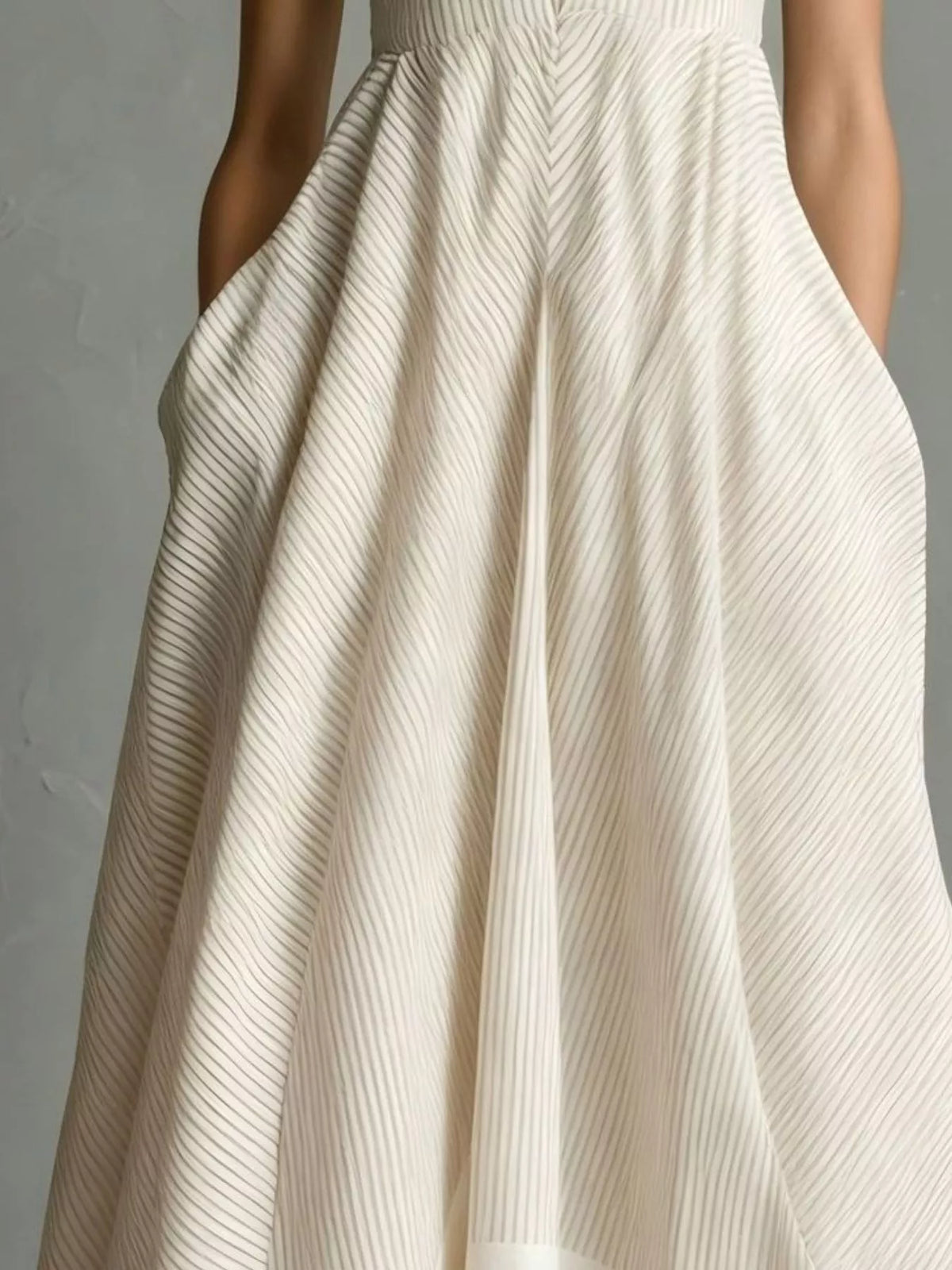 Striped Halter Maxi Dress with Pockets